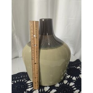 Tricolor‎ Drip Glaze Ceramic Vase 10.5" Tall